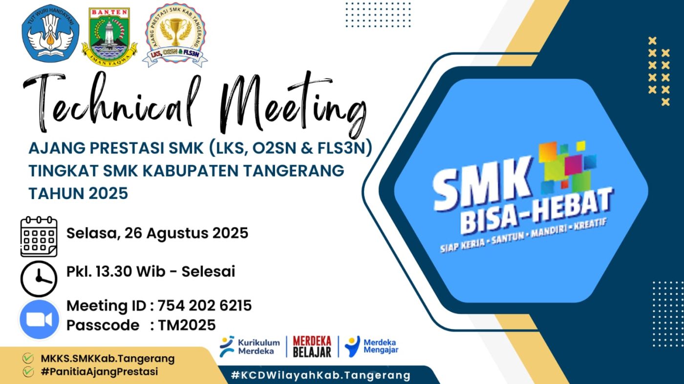 Read more about the article Technical Meeting Pelaksanaan Ajang Prestasi Kabupaten Tangerang SMK Tahun 2025